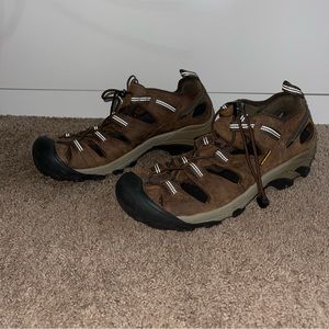 Keen Sandals Mens 12 Brown Leather Newporrt Hiking Waterproof Shoes Trail